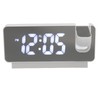 Projection Alarm Clock USB Rechargeable White Light Snooze Function Adjustable
