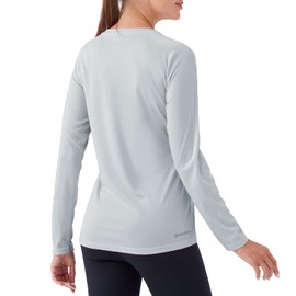 NAVISKIN Women's UPF 50+ Sun Protection Long Sleeve Shirts Rash Guard Shirts Quick Dry Lightweight Hiking Shirts Grey Size L