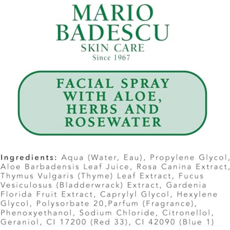 Mario Badescu Spray facial con hierbas de aloe y agua