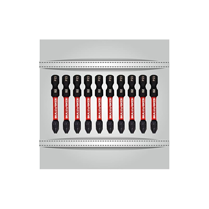 10 x Bull Bits 50mm PZ2 Impact Screwdriver Drill Driver