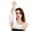 Gaoin Fingerless Long Glove 1920s Satin Stretchy Elbow Length Opera