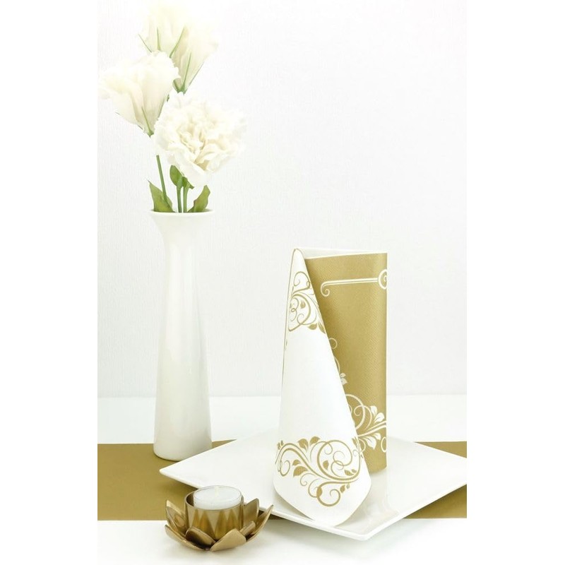 50 Napkins Ornaments 40 x 40 cm Fabric-Like Airlaid Bellissima