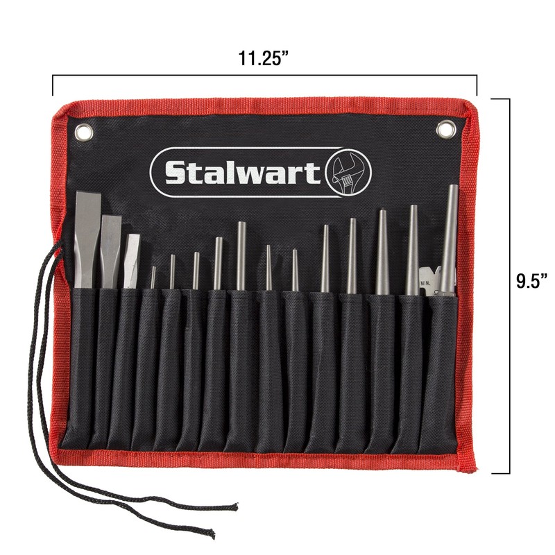 Stalwart 16-Piece Punch and Chisel Set - Includes Taper and