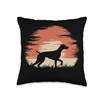 German Shorthaired Pointer Sunset Silhouette Throw Pillow