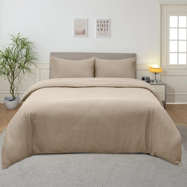 Imperial Rooms Single Duvet Cover Set Brushed Microfiber Plain Bedding