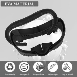 Geekria VR Facial Interface & Face Cover Pad Compatible with Meta Quest 3, Sweat-Proof Foam Cushion, Accessory Kit with Anti-Leakage Light Nose Guard, Lens Protector, Airflow Design