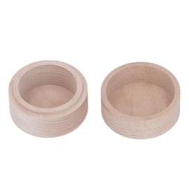 Fyearfly Ring Jewelry Box Wooden Ring Box, Beech Round Retro Style Jewelry Box for Rings Earrings, Small Trinket Box, Keepsake Box, Wide Application, Enough Space