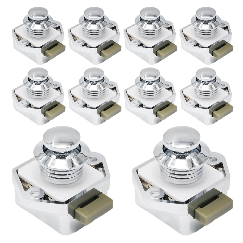 Hoypeyfiy 10pcs Push Button Drawer Door Latch Catch Cupboard Door