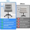 JFHID Criss Cross Chair with Wheels Armless Swivel Office Desk
