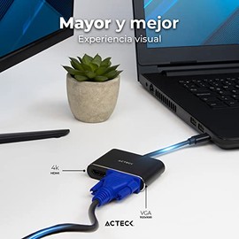 Adaptador USB Tipo C a HDMI  VGA Shift Plus AV420  Para Video Hasta 4k Macho a HembraHembra Negro Advanced Series                                     