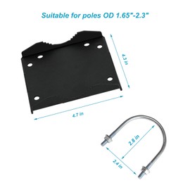 VANROUG Antenna Mast Cross-Over Bracket Kit, Antenna Pole Mounting Hardware with U Bolts, Heavy Duty Right-Angle Plate & Mounting Hardware for TV Antenna, Weather Station, Antenna Double Pipe-Mounting