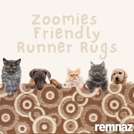 Custom Size Brown Hallway Runner Rug | Cut to Length 2'3" x 5' (Runner) | Non-Slip & Machine Washable | REMNAZ