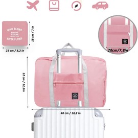 2 Pack Foldable Travel Bag Waterproof Carry On Bags Gym Holiday Sports Travel Bag Navy + Burgundy, Navy + Burgundy, Not applicable