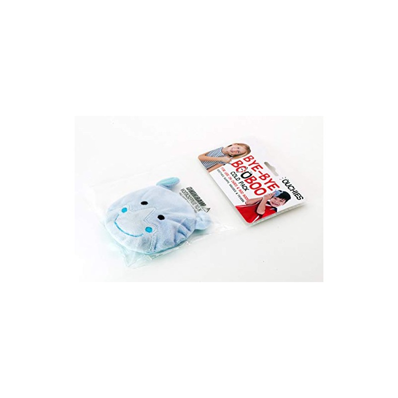Ouchies Reusable Bye-Bye Booboo Plush Ice Pack, Cold Pack (Rhino)