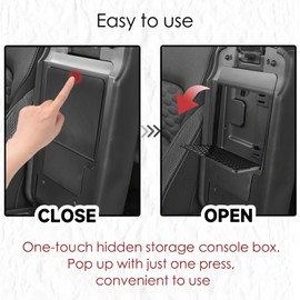 HGWEI 2Pcs Center Console Organizer Compatible with Nissan Pathfinder 2022-2025 And Hidden Organizer Box Accessories Secret Compartment Armrest Hidden Storage Insert Tray, Black