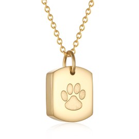 MemoryU Cremation Jewelry for Ashes Dog Cat Paw Memorial Urn Necklace Pendant Locket for Pet Ash Keepsake Jewellery,Metal,not known,,Gold,X052-1-G