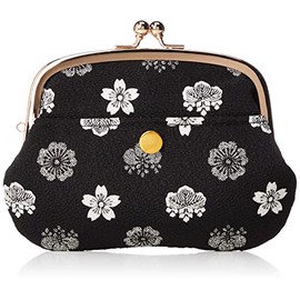 Wakomo Common Koubo (N0207) Unin Fiber, Made in Japan, Futagoshi Crepe, Japanese Pattern, Parent-child Wallet, 53 Paulownia / Black