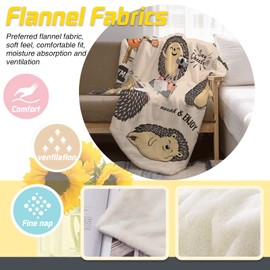 Hedgehogs Soft Throw Blanket All Season Microplush Thick Warm Blankets Tufted Fuzzy Flannel Throws Blanket for Bed Sofa Couch 60"x50"