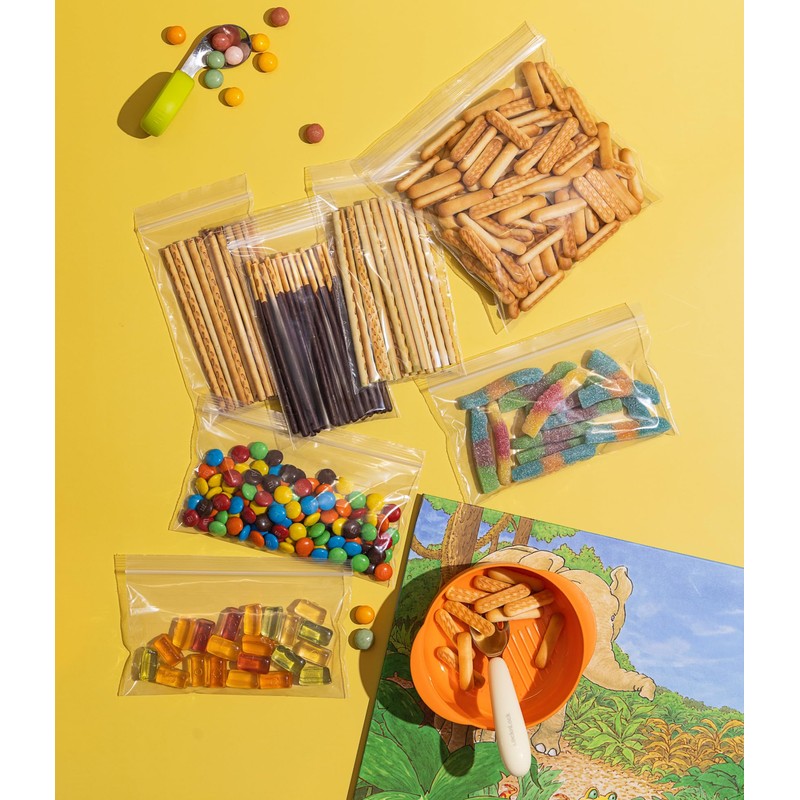 Vertical Snack Food Storage Zipper Bags- 100 Count, BPA-Free, 2