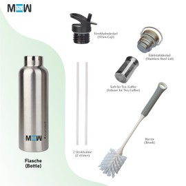 MINIW™ Stainless Steel Water Bottle, 500 ml, 750 ml, BPA-Free Water Bottle, Leak-Proof Insulated Flask, Insulated Thermos Flask for Sports, Fitness, School and Travel (Navy Blue 0.5L)