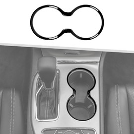 Jimen Compatible with Jeep Grand Cherokee 2011-2021, Front Cup Holder Cover Trim (Black)