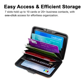 Kaabao Credit Card Holder Small RFID Blocking Wallet Business Metal Slim Mini Aluminum Hard Case for Women Men, Vibrant Purple, small, Minimalist, Compact, American