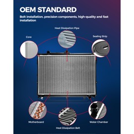 KAX CU2412 Aluminum Radiator Replacement,Compatible with 2002-2006 RSX