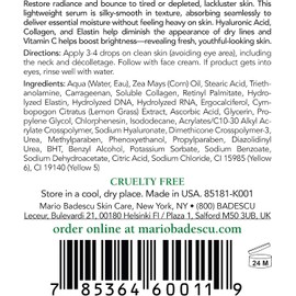 Mario Badescu Emulsión hialurónica con suero facial de vitamina C - Suero iluminador de la piel con fórmula hidratante, ligera y sedosa - Restaura el brillo para una piel fresca y juvenil, 29 ml