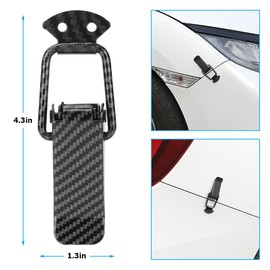 Car Bumper Hook Lock Clips, 2 Pack Universal Toggle Clamp Quick Release Fasteners, Carbon Fiber Security Hook Lock Clips Accessories for Car Truck Bumper, Fender, Trunk, Hatch Lids