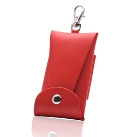 KNUTE School Bag Key Case with Reel for Elementary School Students Boys Girls Kids with Hook Belt Fixing Inconspicuous Men's Women's Key Smart Key Colorful Anti-Theft, red