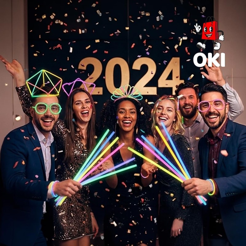 Glow Sticks para fiestas – Kit 90 barras + 90