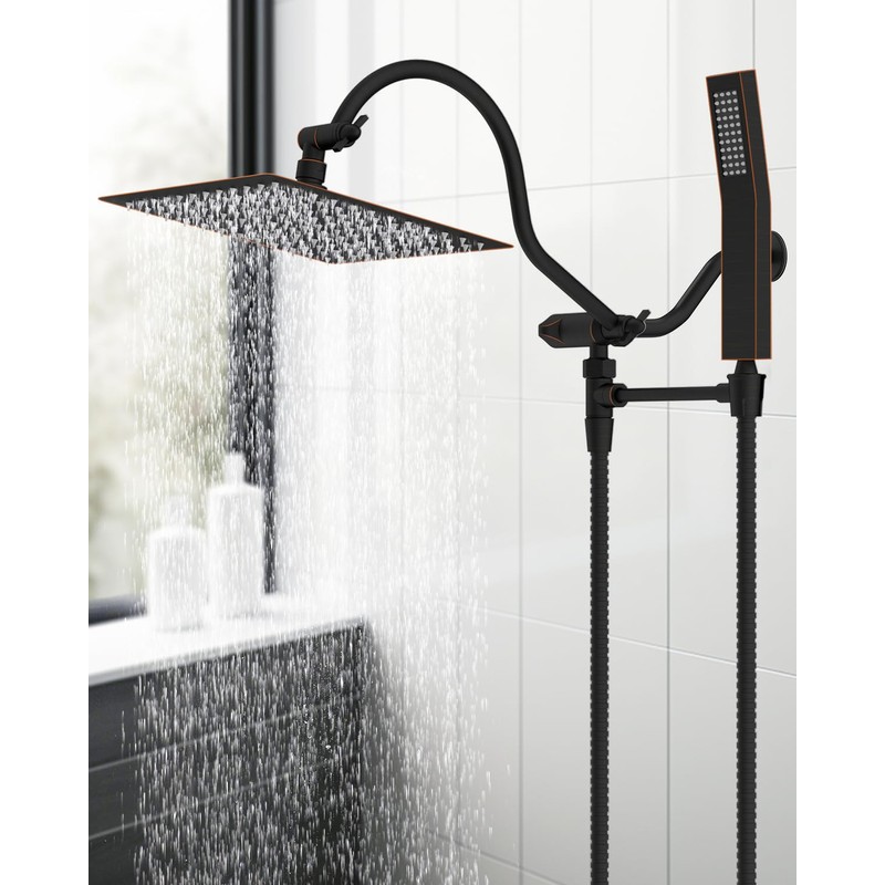 Hibbent All Metal Shower Head, 8 Inch High Pressure Rain