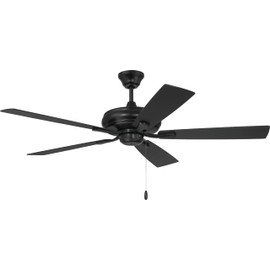 Craftmade ECF52FB5-FBGW Eos 52" Ceiling Fan with Pull Chain, Flat Black