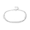 Vanbelle Rhodium Plated 925 Sterling Silver Double Chain Beaded Bracelet