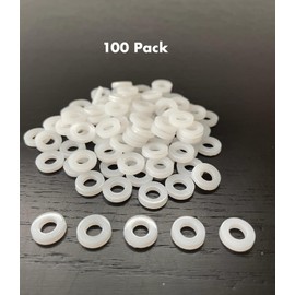 AIAS Nylon Tension Rod Washers (White, 100 Pack)