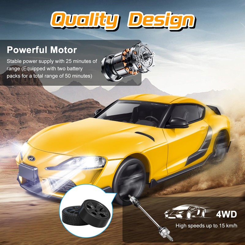 BuzzoXerex RC Drift Car 1:24 (Yellow)