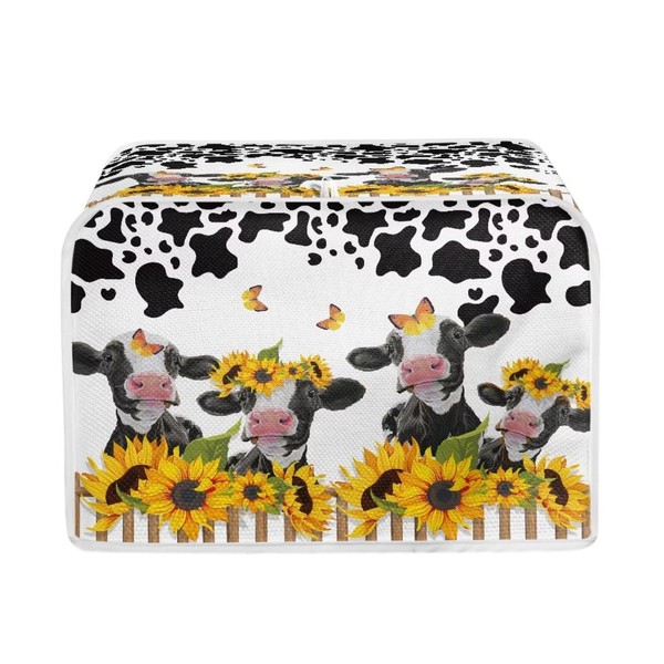 UNICEU Sunflower Farm Cow Animal 4 Slice Quilted Toaster Cover