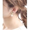 VINGTAINE Gold Plated Cotton Pearl Earrings, Titanium Post, P1397, Titanium