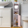 AOJEZOR Toilet Paper Holder Stand: Small Bathroom Storage Cabinet -