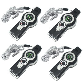 Vipula 4 Piezas Silbato de Supervivencia, Silbato de Emergencia, Silbatos de Campismo, Silbato de Seguridad para Senderismo