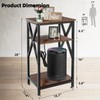 TooCust 3 Tier End Table with Charging Station, 16" W
