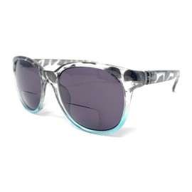 Incredible Bargains The Paris Bifocal Reading Sunglasses Round Butterfly Sun Readers for Women + 2.25 Teal Tortoise with Smoke