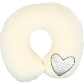 Pavilion Gift Company Love You Sister-Soft Memory Foam Travel Hospital Stay Neck Pillow, Cream
