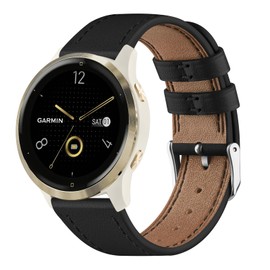 Vanjua Band for Garmin Venu 3S / Venu 2S / Vivoactive 4S / Vivomove 3S / Forerunner 265s Watch Bands, 18mm Quick Release Leather Replacement Wristband Sport Strap for Garmin Forerunner 255S / 265S Bands Women Men