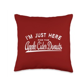 Apple Cider Lover Design Co. I'm Just Here for The Apple Cider Donuts Throw Pillow, 16x16, Multicolor