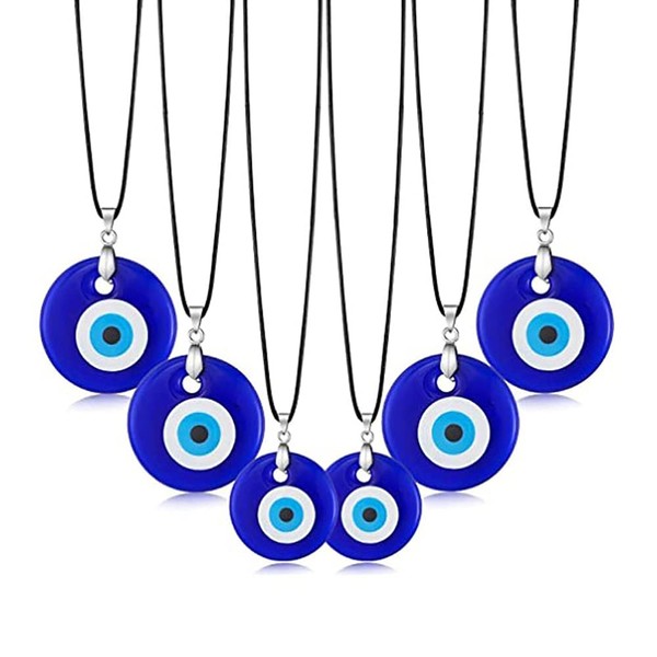 GANGYUN Multi-Layer Turkish Blue Evil Eye Pendant Necklace Earrings for