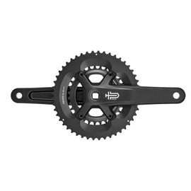microSHIFT Sword Black 2X Crankset - 9-Speed, 46/29t, 110/80 Asym BCD, JIS Square Taper Spindle Interface, Black (Arm Length 175mm)