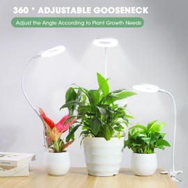Grow Lights for Indoor Plants, LED Full Spectrum Clip Plant Lights for Indoor Growing with Auto On/Off Timing 4/8/12Hrs,10 Dimmable Levels,3 Spectrum Modes & Adjustable Gooseneck,Remote Control