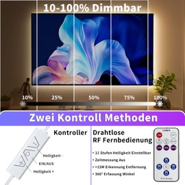 OULARA OULARA COB LED Streifen Natrliches Wei? 4000K,6M Dimmbar 24V Flexibel LED Strip light Set mit RF Fernbedienung und Netzteil,CRI90+ Hell Unterbauleuchte fr Home DIY Dekoration,Timerfunktion