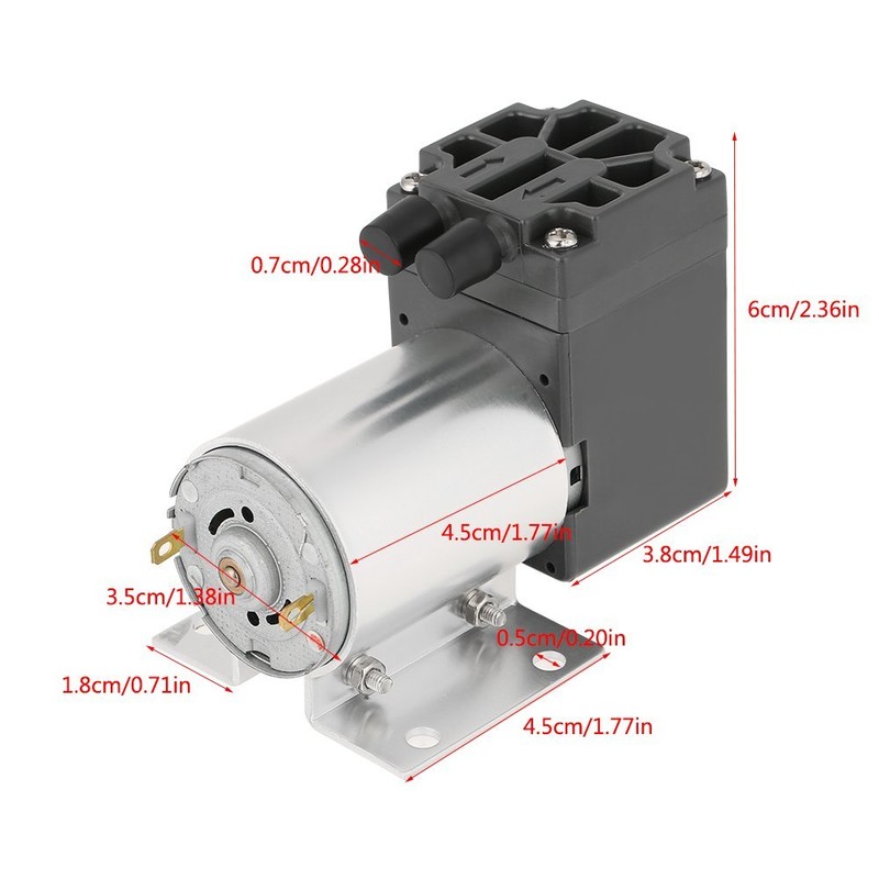 Mini Vacuum Pump, DC 12V 5L/min 120kpa Negative Pressure Suction